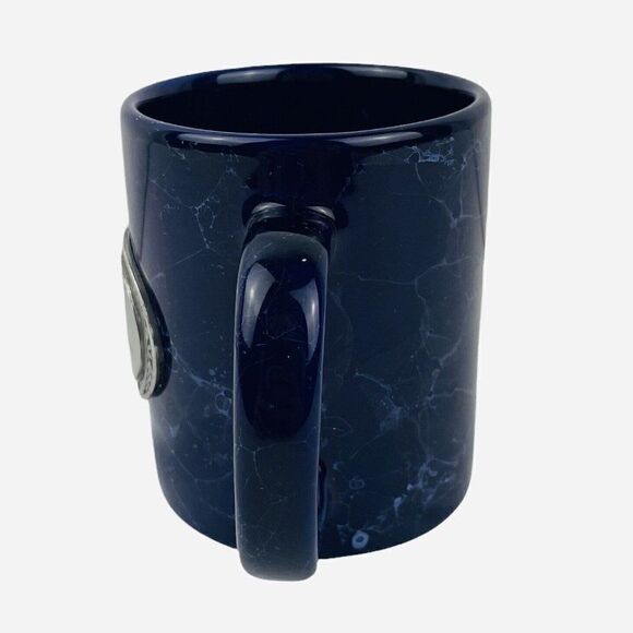 Vintage Linyi Momma Coffee Mug Pewter Metal Plaque Blue Marble Look Gift Mom - Picture 5 of 8